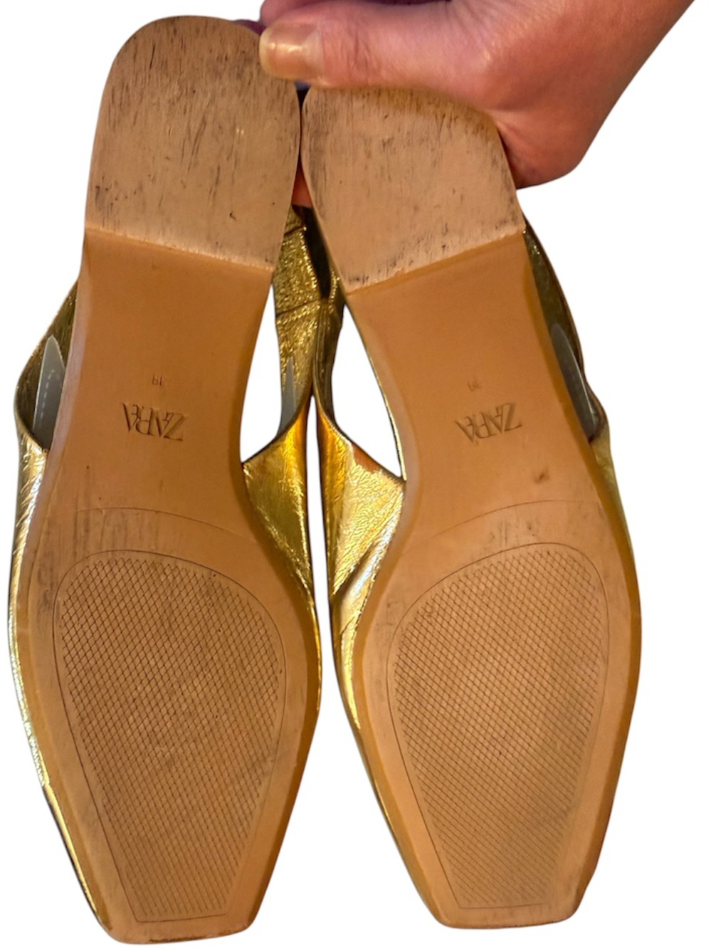 **Zara Gold Metallic Slingback Ballet Flats - EU 39 / US 8** - Picture 12 of 14